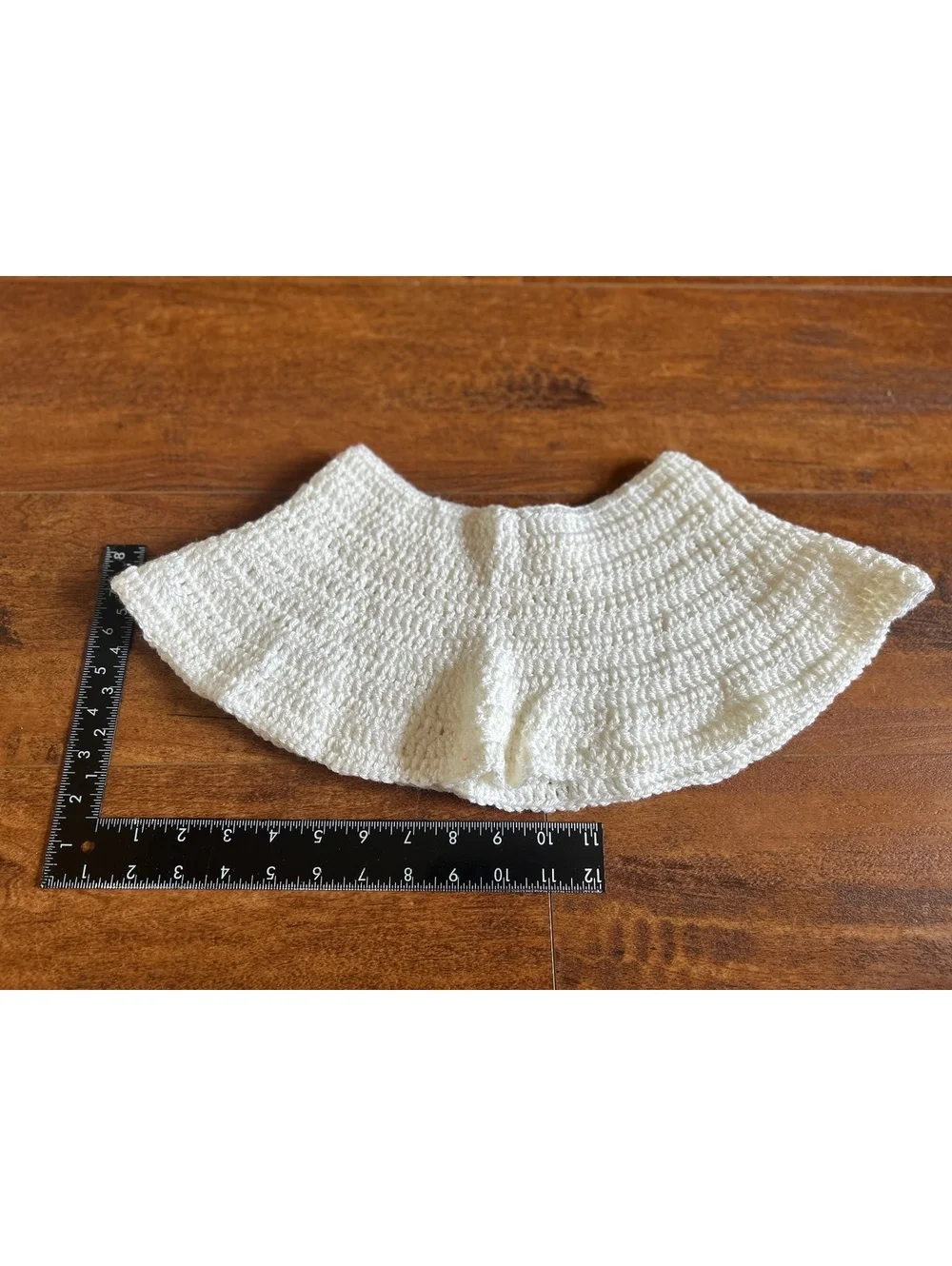 Handmade White Crochet Ruffled Collar Accessory
